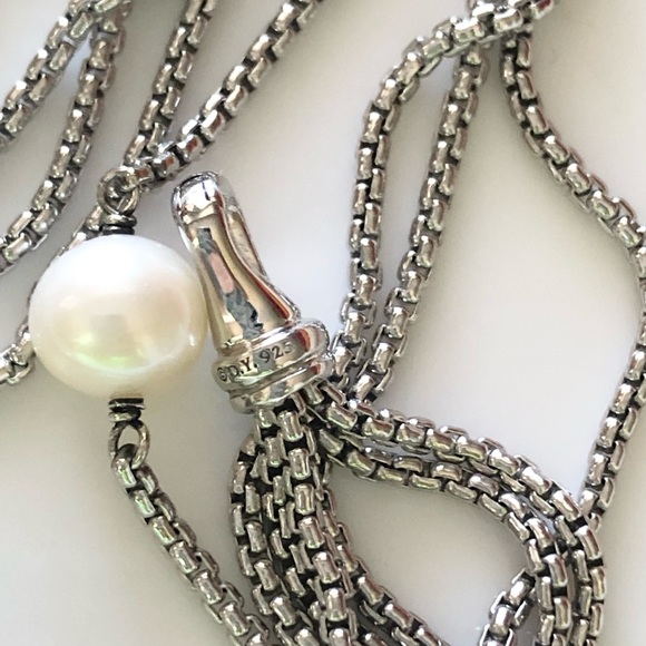 David Yurman Four Row Chain Necklace with Pearls - Picture 5 of 16